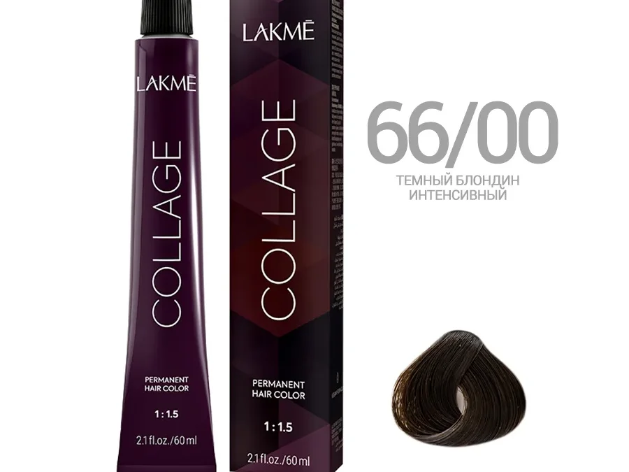Краска для волос Lacme Collage new 66/00, темный блондин натуральный интенсивный, 60 мл