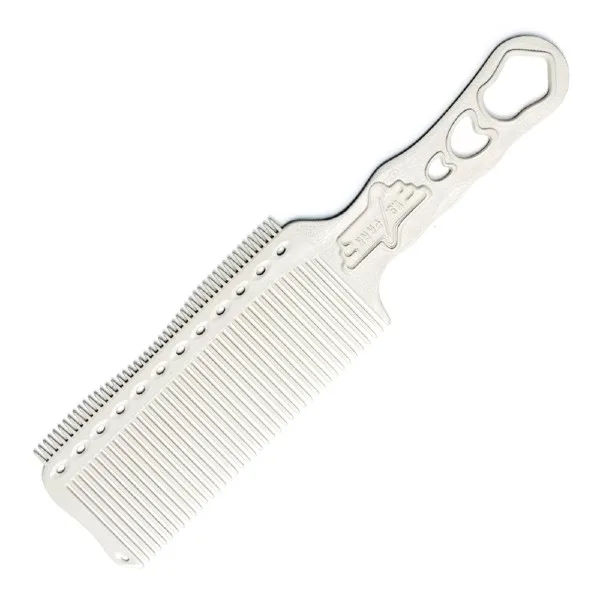 Расческа для стрижки под машинку Y.S.park s282T white , белая, 24 см, эргономичная, тонкий обушок