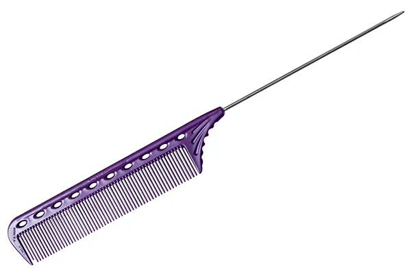 Расчёска Y.s.park 102 purple, с металлическим хвостиком, фиолетовая, 22 см