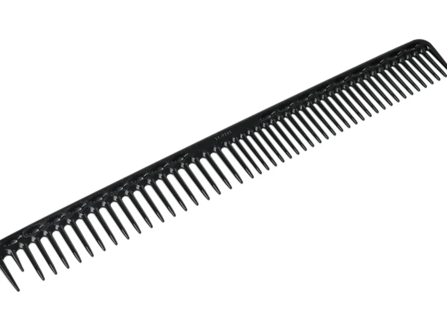 Расческа для стрижки Y.S.park G33 soft carbon, 23 см, с линейкой на обушке, редкозубая, черная