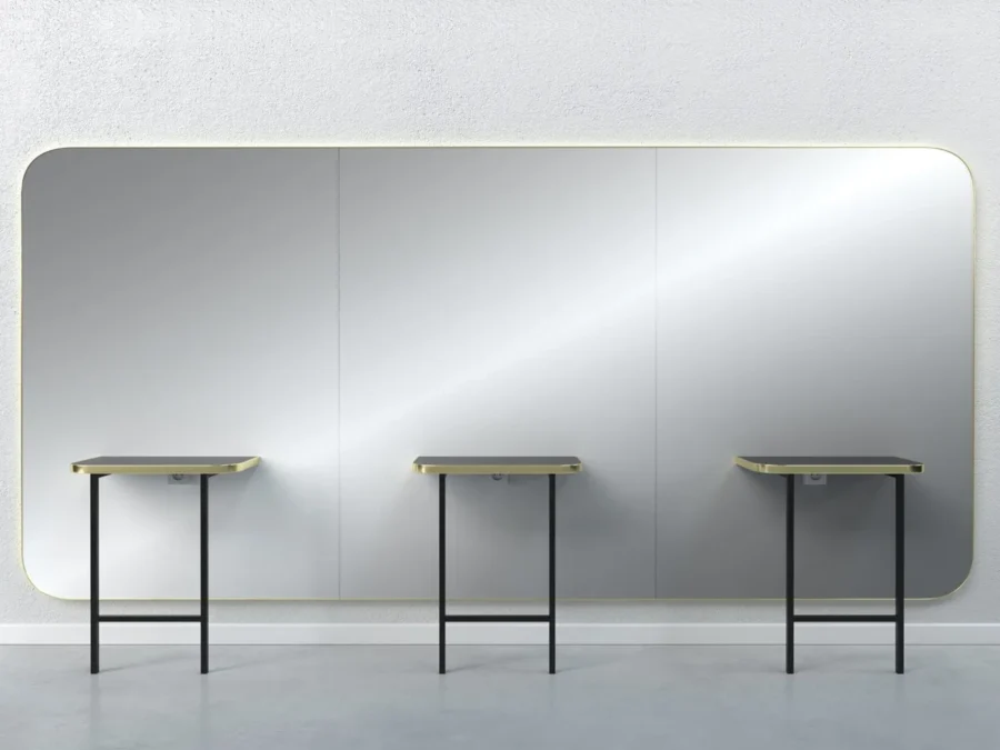 Зеркало парикмахерское MADISON GOLD INFINITE 3P
