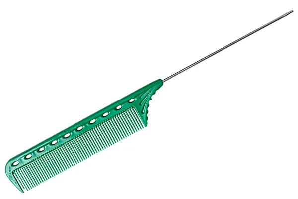 Расчёска с металлическим хвостиком Y.S.park 102 green, 22 см, зеленая